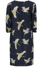 Nadia Navy Crane Print Dress