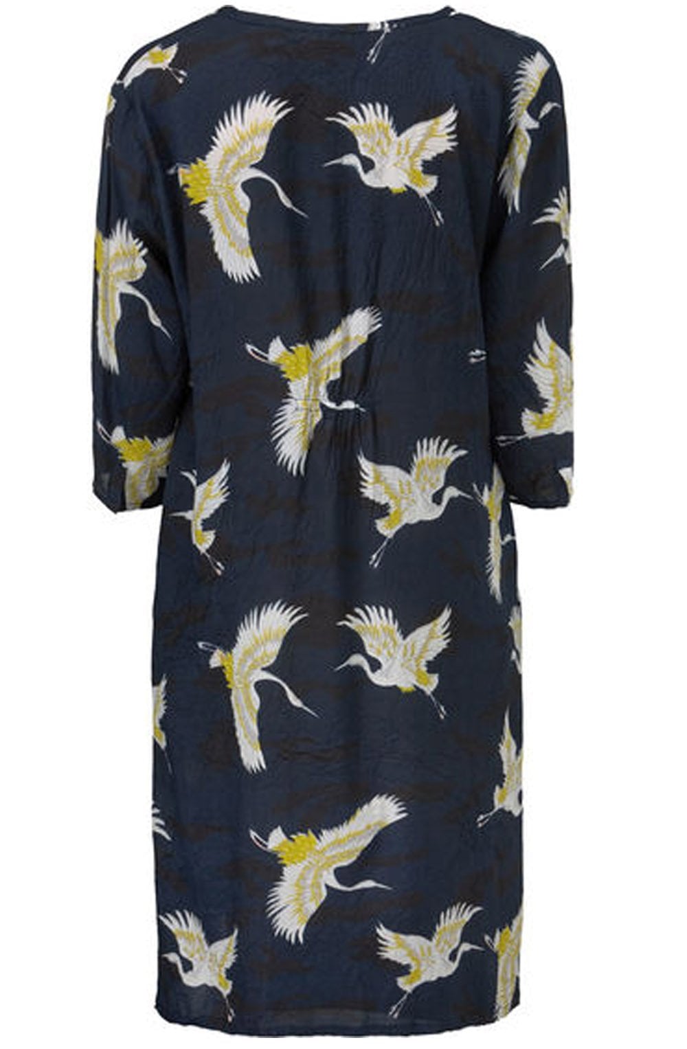 Nadia Navy Crane Print Dress