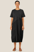 Naholin Black Asymmetric Tulip Dress