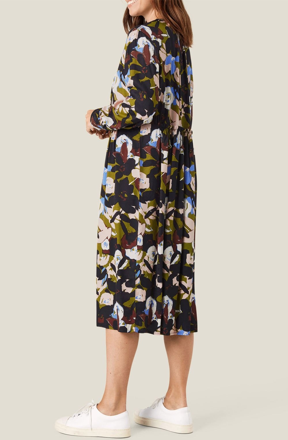 Najal Fir Green Tie Neck Dress