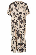 Nalaone Chestnut Floral Linen Mix Dress