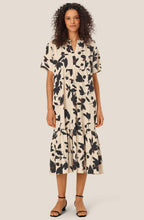 Nalaone Chestnut Floral Linen Mix Dress