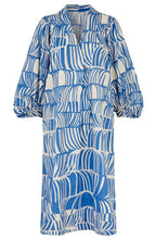 Nalo Nebulas Blue Balloon Sleeved Dress