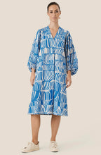 Nalo Nebulas Blue Balloon Sleeved Dress