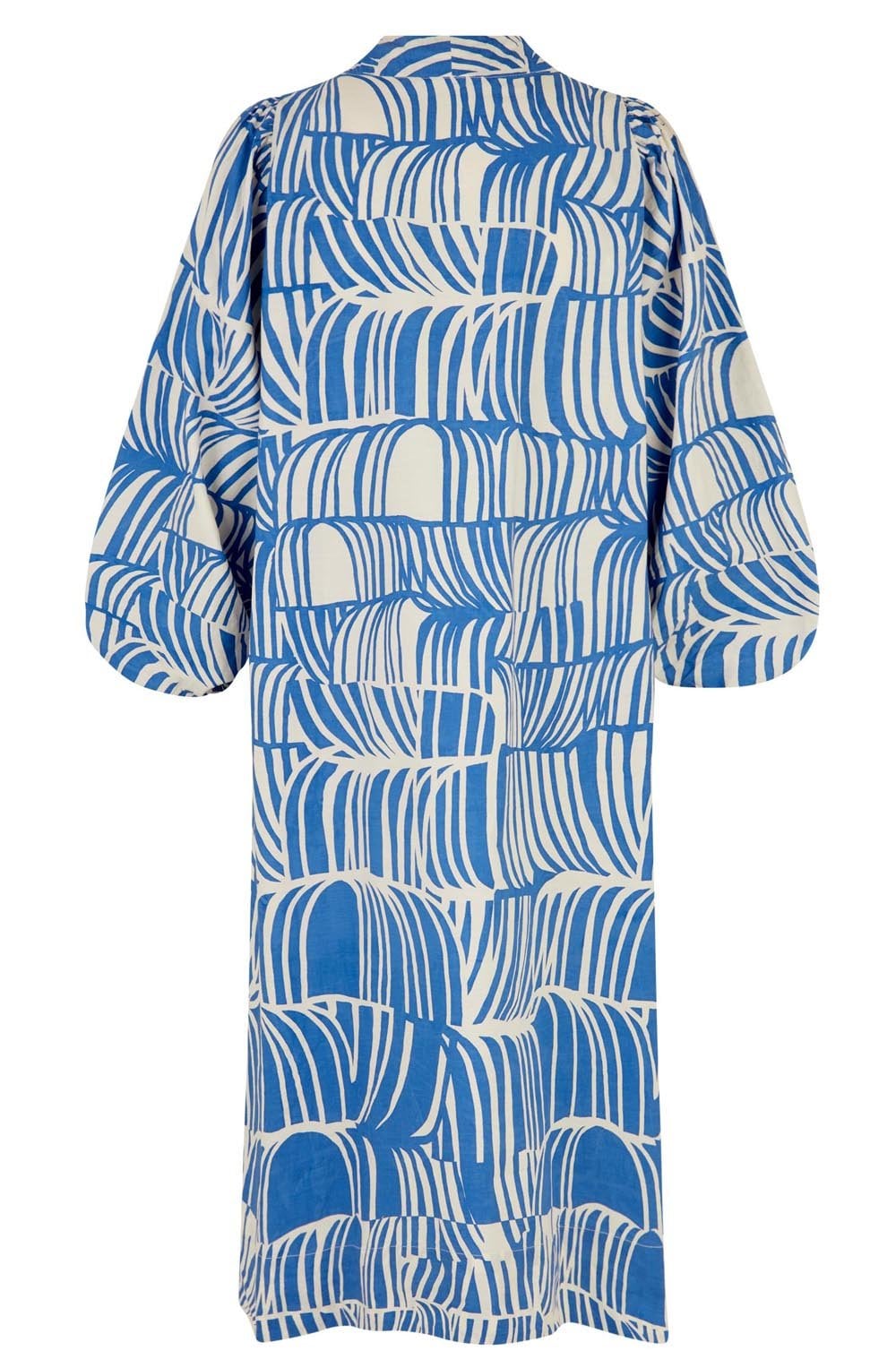 Nalo Nebulas Blue Balloon Sleeved Dress
