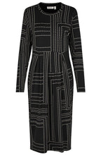 Namo Black Patterned Fitted Jersey Dress