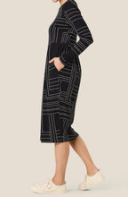 Namo Black Patterned Fitted Jersey Dress
