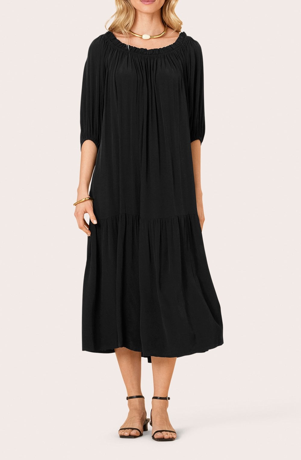 Naneh Black Tiered Dress