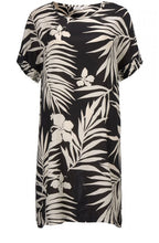 Nara Black & off White Print Dress