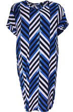 Nara Greek Blue Striped Design Dress