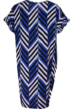Nara Greek Blue Striped Design Dress