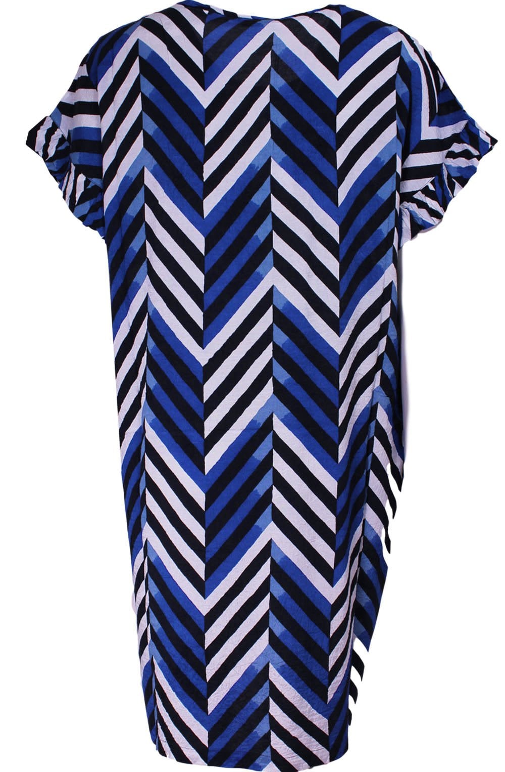 Nara Greek Blue Striped Design Dress