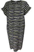 Nara Navy & Lime Striped Dress