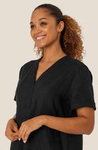 Nareela Black Linen Straight Cut Dress