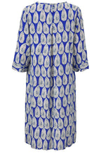 Nari Greek Blue Leaf Print Dress