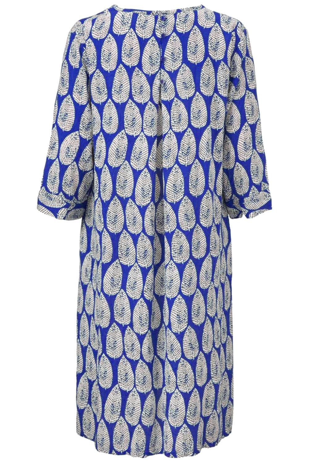 Nari Greek Blue Leaf Print Dress