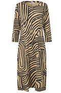 Narissa Travertine Graphic Shaped Dress