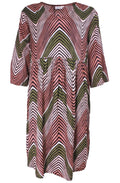 Nasli Blush Zig Zag Design Dress