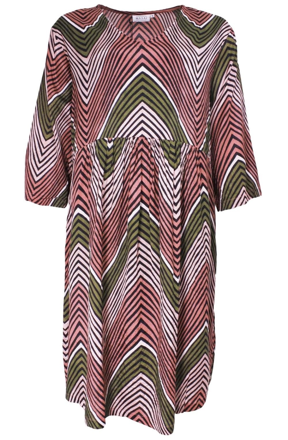 Nasli Blush Zig Zag Design Dress