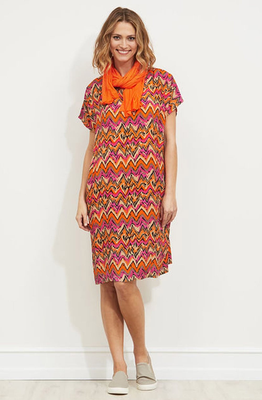 Natale Zig Zag Print Dress