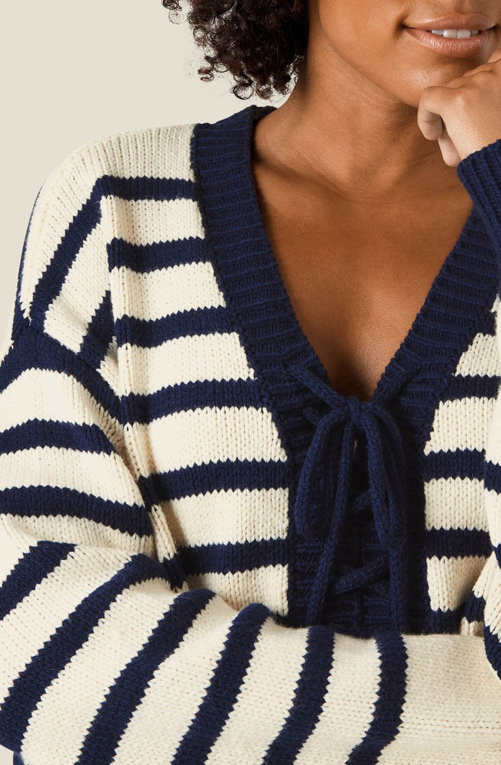 Navy and Whitecap Frederikka Jumper