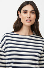 Navy Blazer Striped Beannie Top