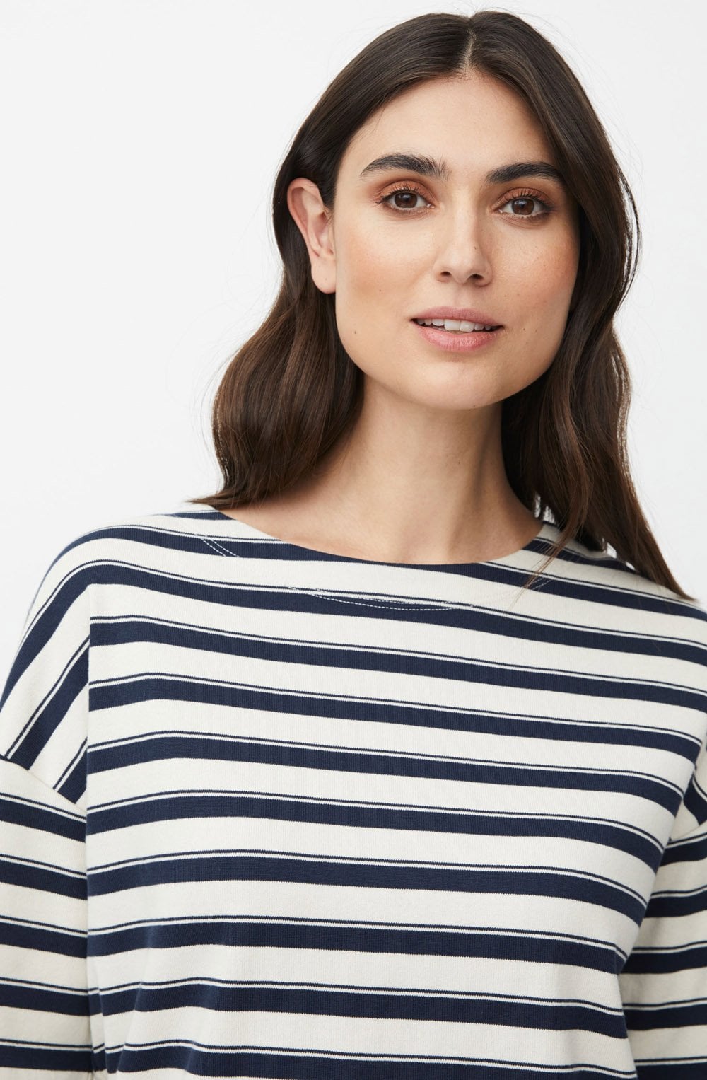 Navy Blazer Striped Beannie Top