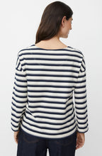 Navy Blazer Striped Beannie Top