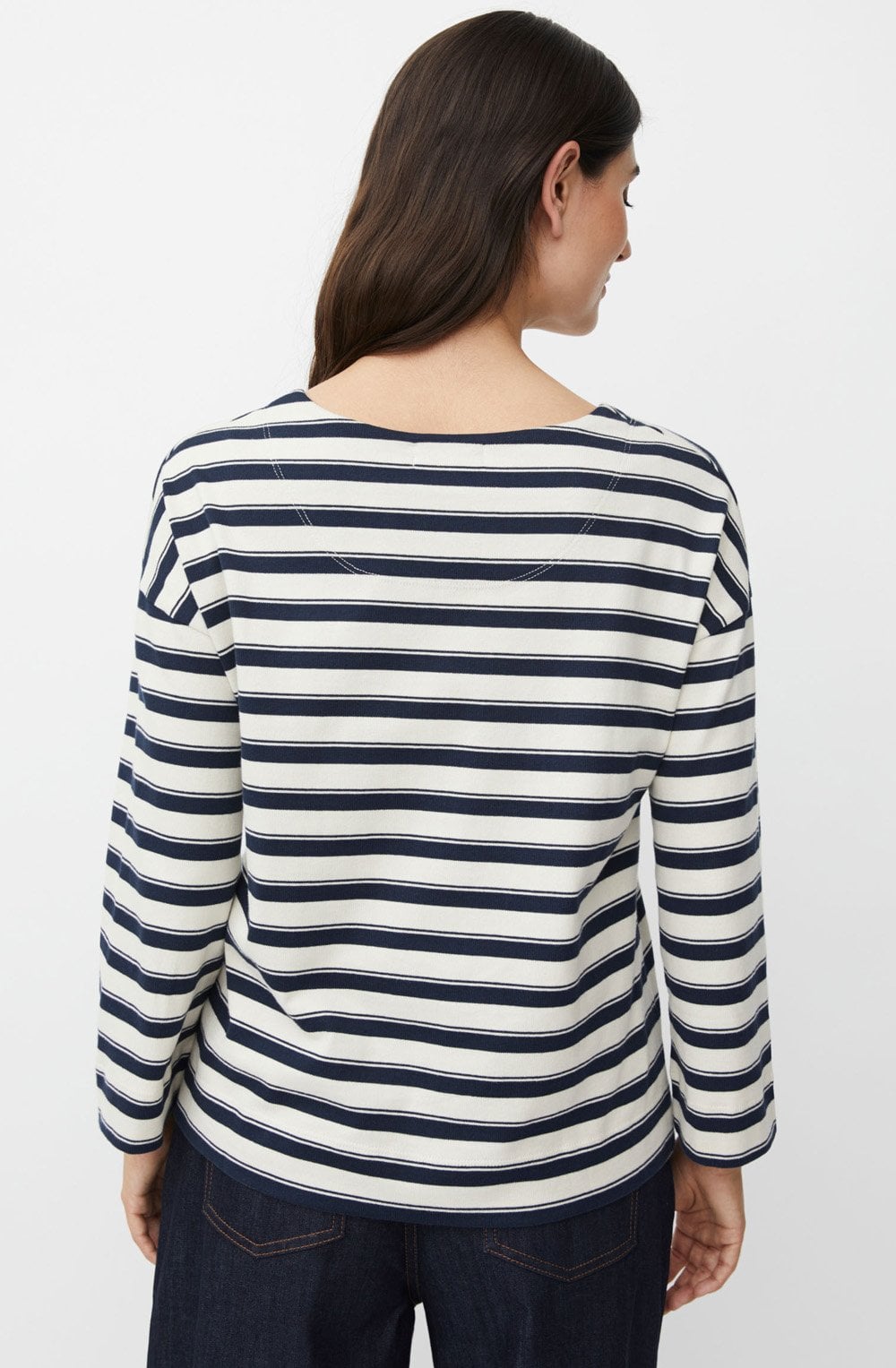 Navy Blazer Striped Beannie Top