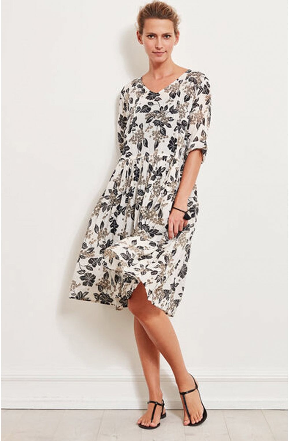 Neoma Sand Floral Print Dress