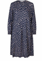 Nexora Navy Spot Print Dress