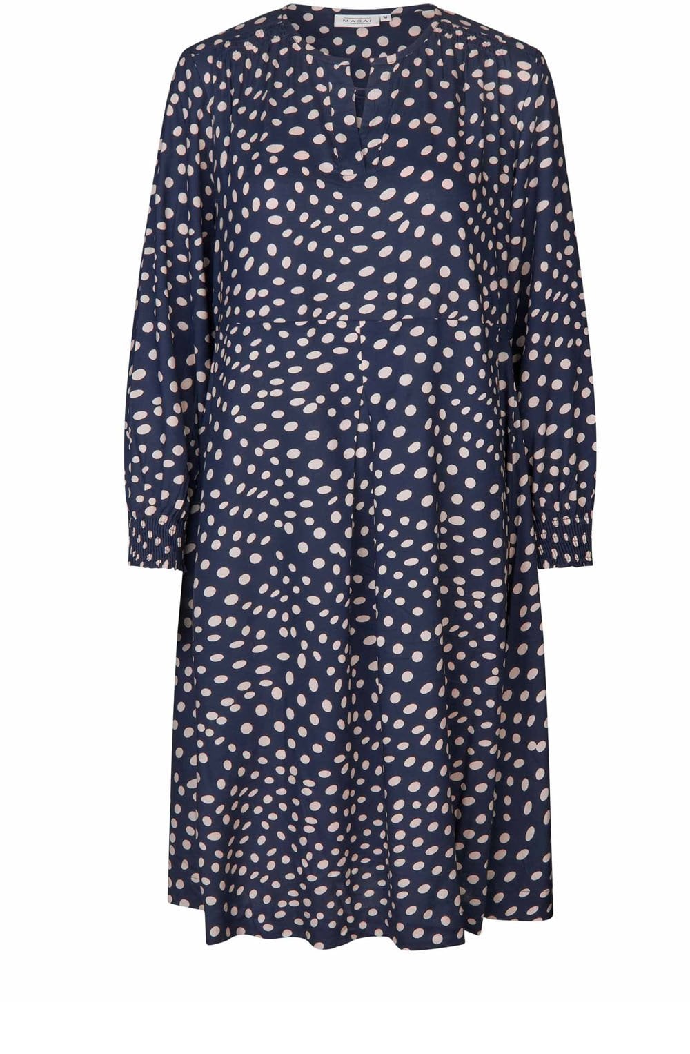Nexora Navy Spot Print Dress