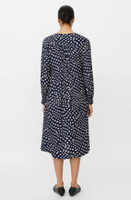 Nexora Navy Spot Print Dress