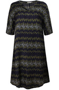 Nikiti Navy & Khaki Print Dress