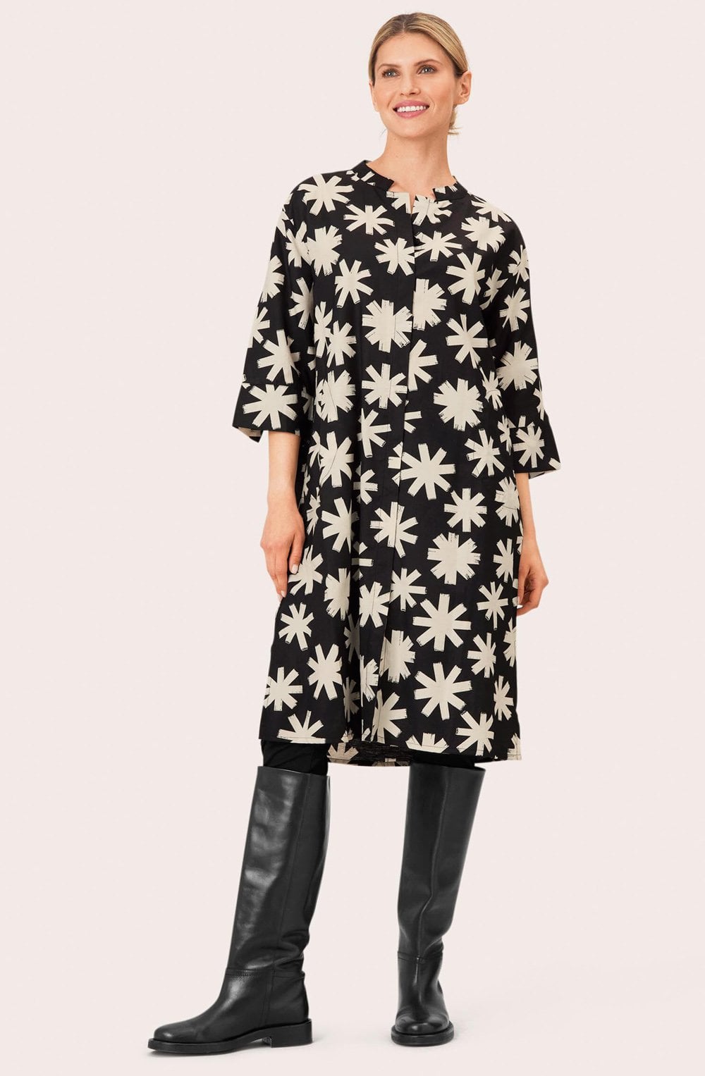 Nimes Black and White Tunic Style Dress