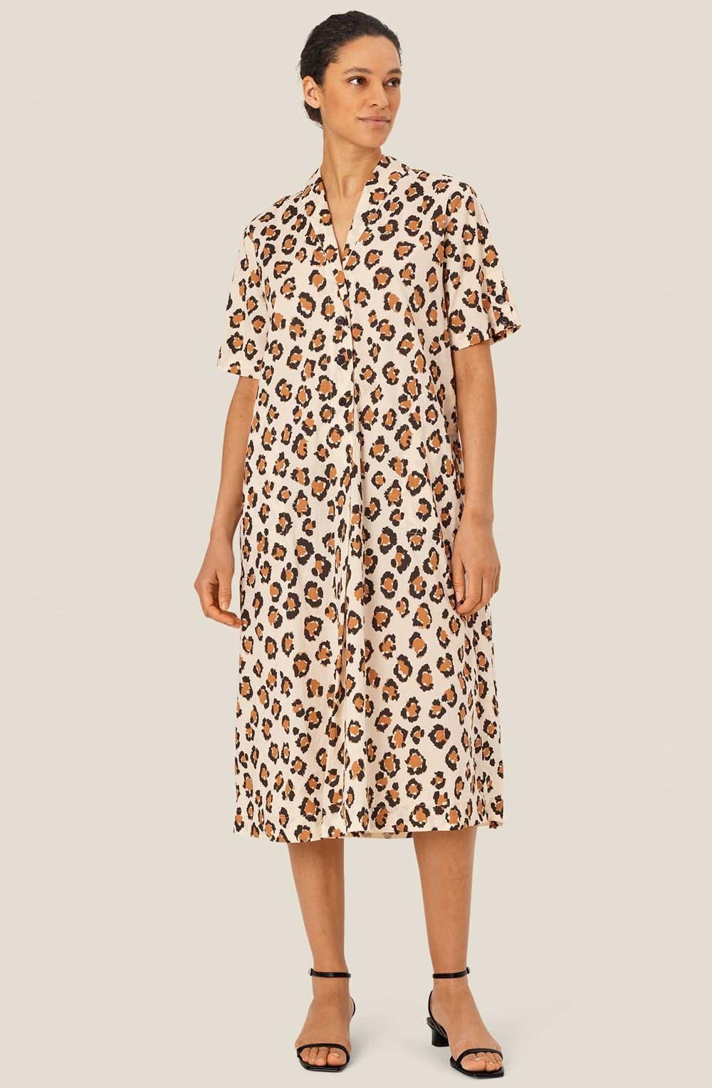 Ninamia Cashew Animal Print Collared Dress