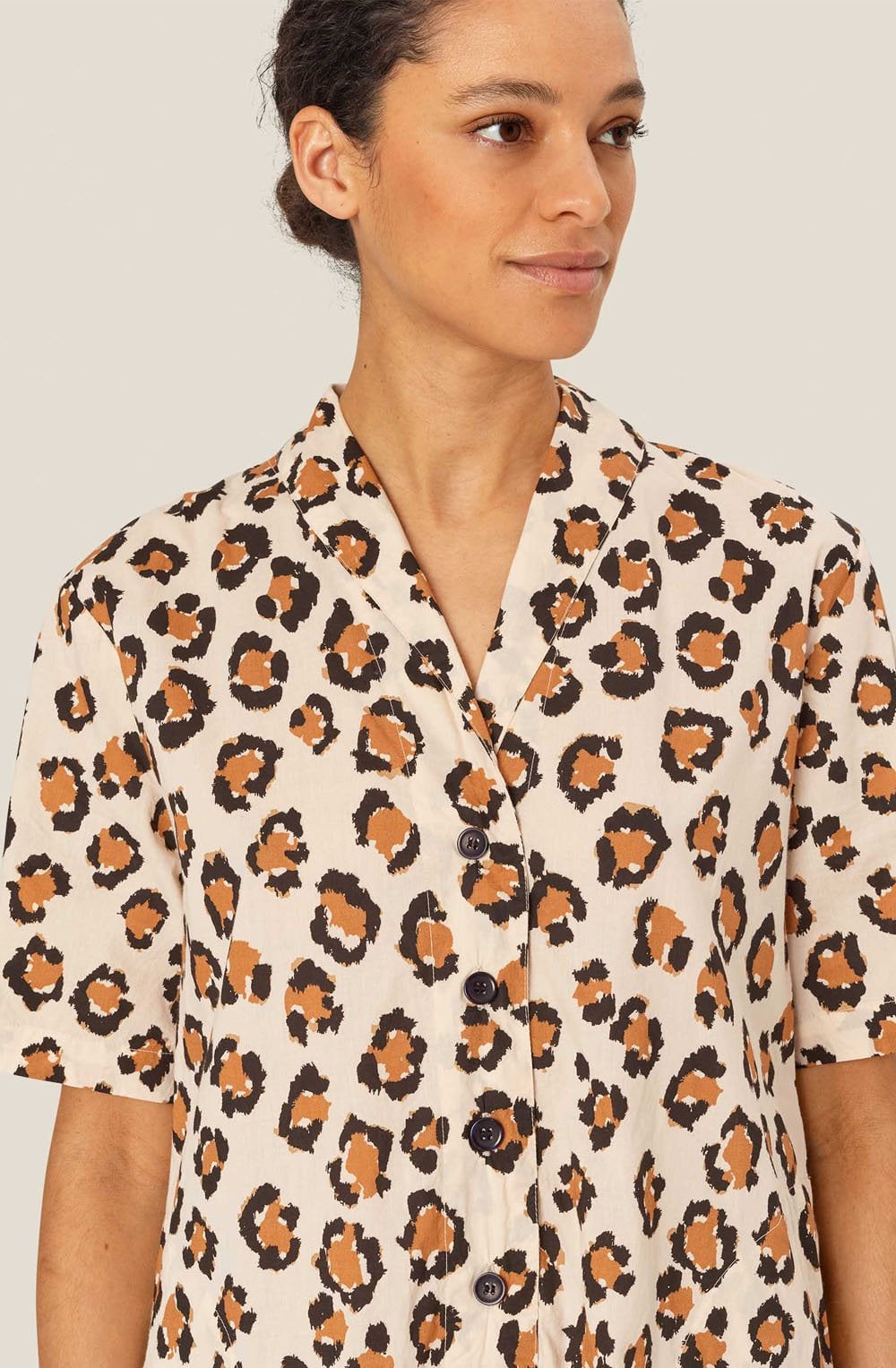Ninamia Cashew Animal Print Collared Dress