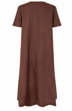 Nipani Chestnut Pleated Front Linen Dress
