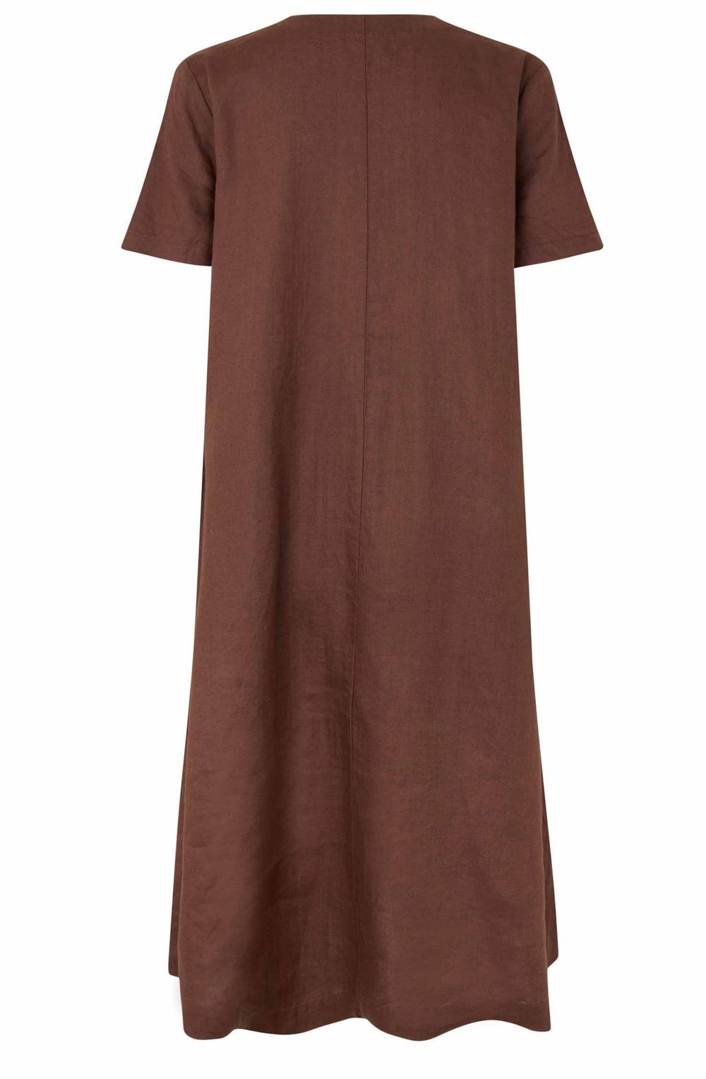 Nipani Chestnut Pleated Front Linen Dress