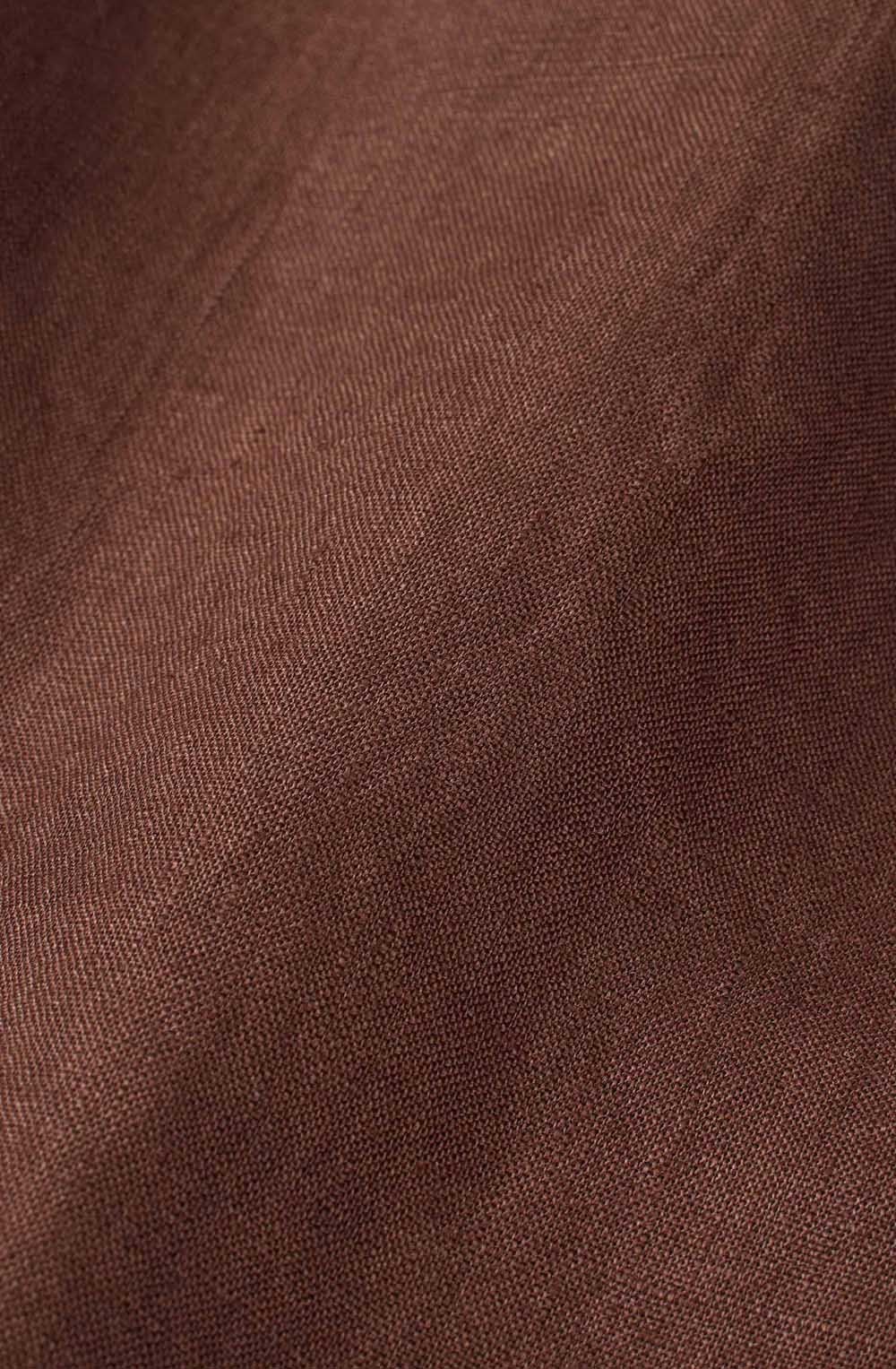 Nipani Chestnut Pleated Front Linen Dress