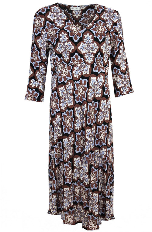 Nita Chestnut Medallion Pattern Dress