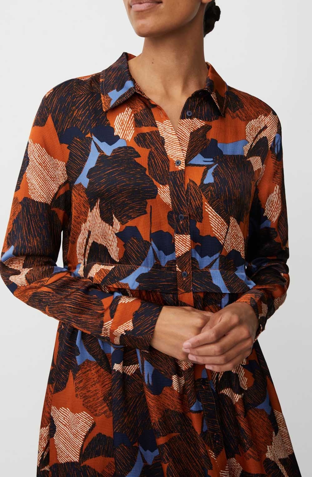 Nollira Autumnal Silk Touch Shirt Dress
