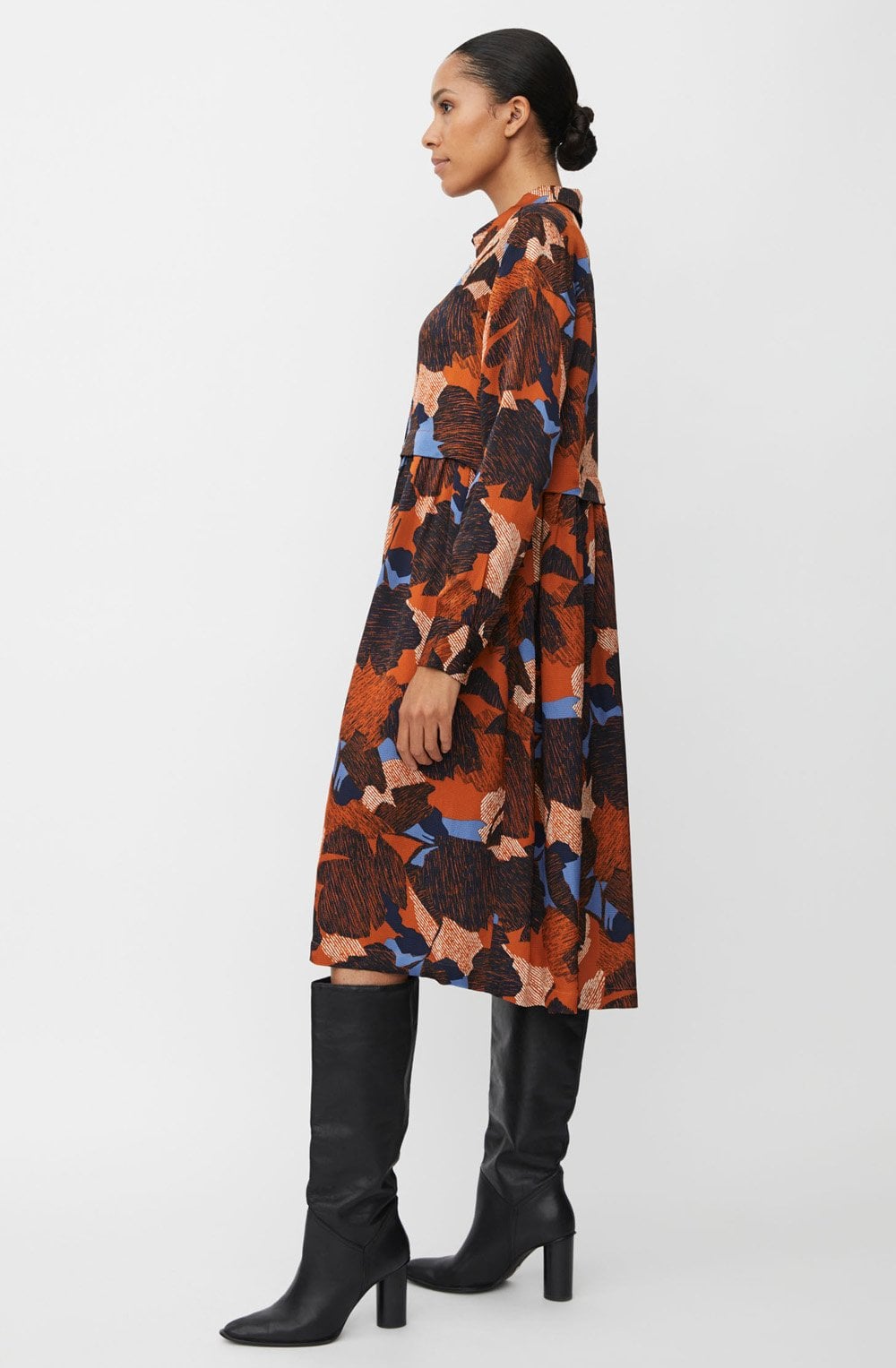 Nollira Autumnal Silk Touch Shirt Dress
