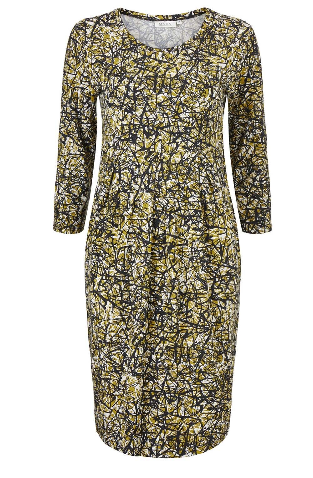 Noma Abstract Print Olive Oil Dress