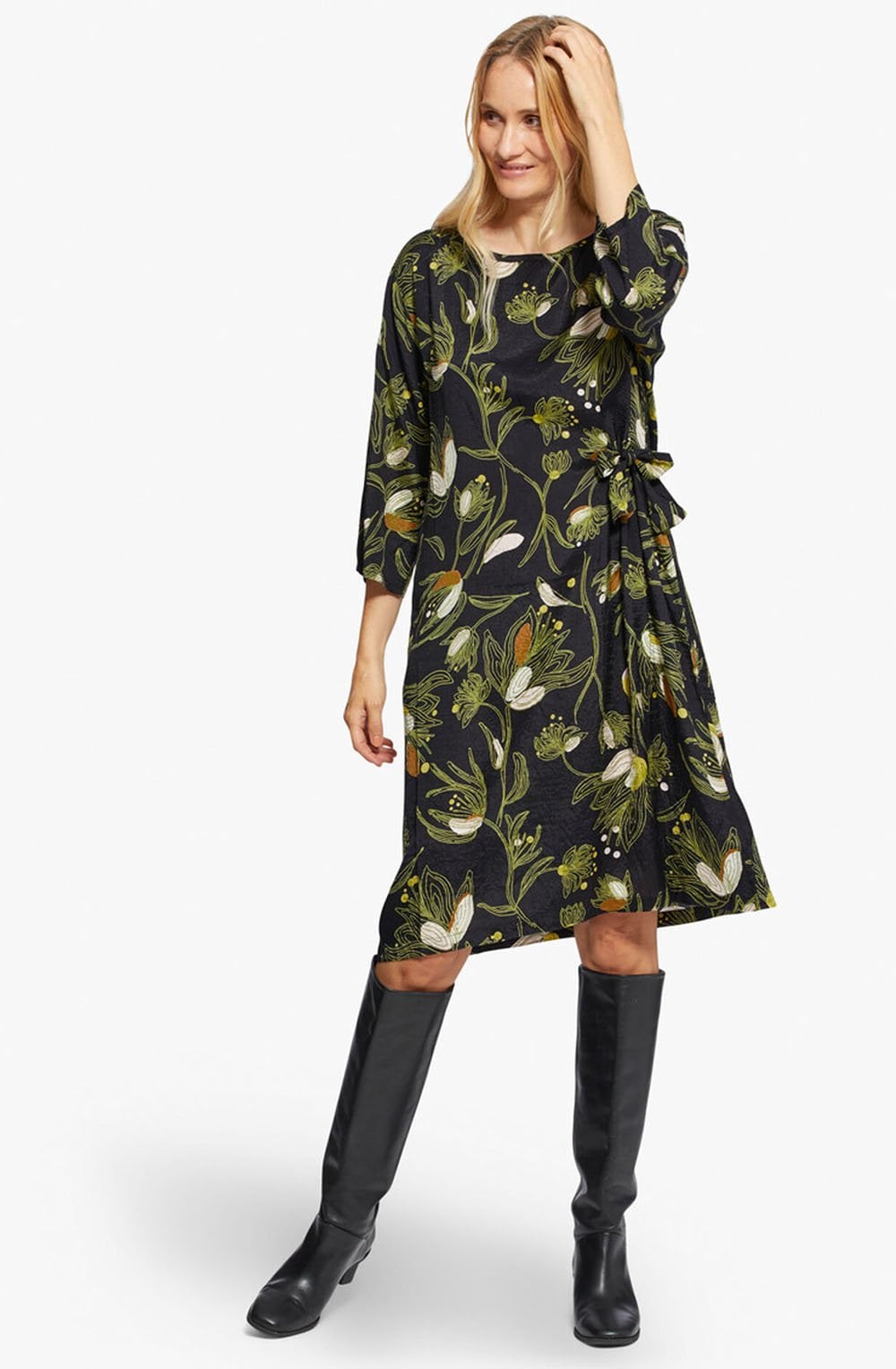 Nonie Green Floral Design Dress