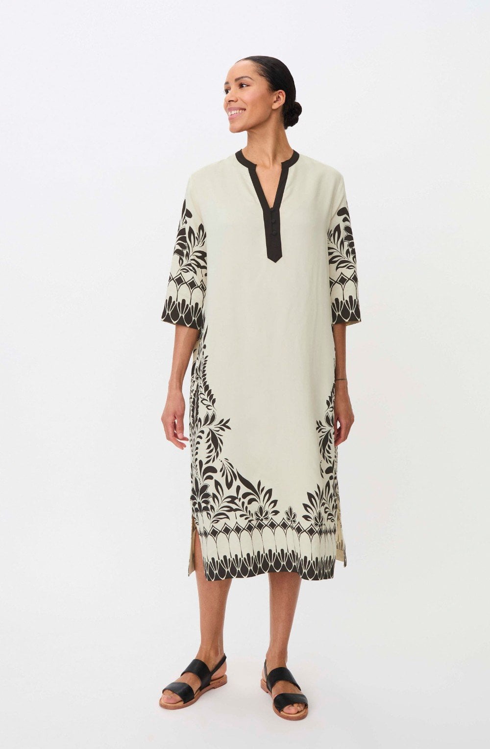 Novalitha Black Floral Oversized Loose Dress