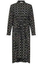 Novany Black Patterned Shirt Dress