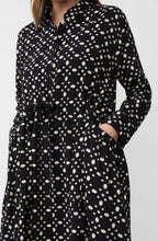 Novany Black Patterned Shirt Dress