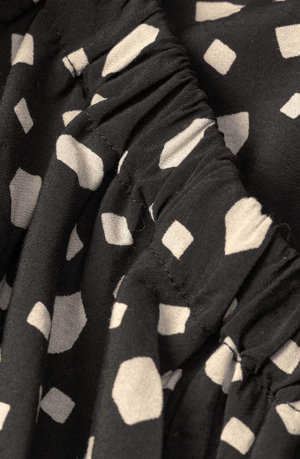 Novany Black Patterned Shirt Dress