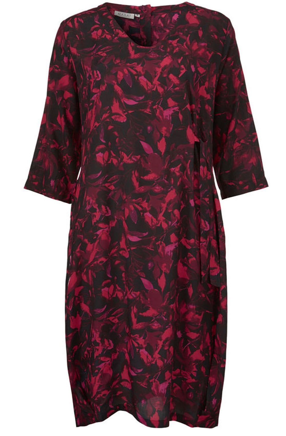 Nussa Black & Pink Patterned Dress
